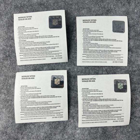 Lot of 4 Seattle Seahawks Waterless Temp Tattoos 12th Man NFL GO HAWKS! - Picture 3 of 4